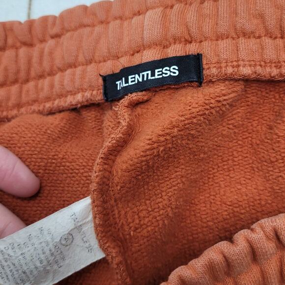 Talentless burnt orange fleece jogger track pants relaxed heavyweight - Picture 7 of 11